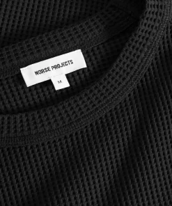 SWEATSHIRTS^Norse Projects Kristian Relaxed Tech Waffle Sweater Black