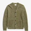 KNITWEAR^Norse Projects Loki Wool Cotton Rib Cardigan Sitka Green