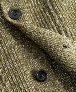 KNITWEAR^Norse Projects Loki Wool Cotton Rib Cardigan Sitka Green