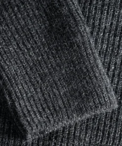 KNITWEAR^Norse Projects Loki Wool Cotton Rib Cardigan Dark Grey Melange