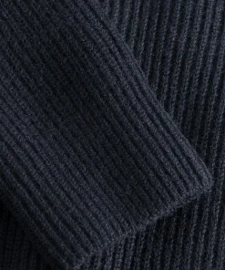 KNITWEAR^Norse Projects Loki Wool Cotton Rib Cardigan Dark Navy