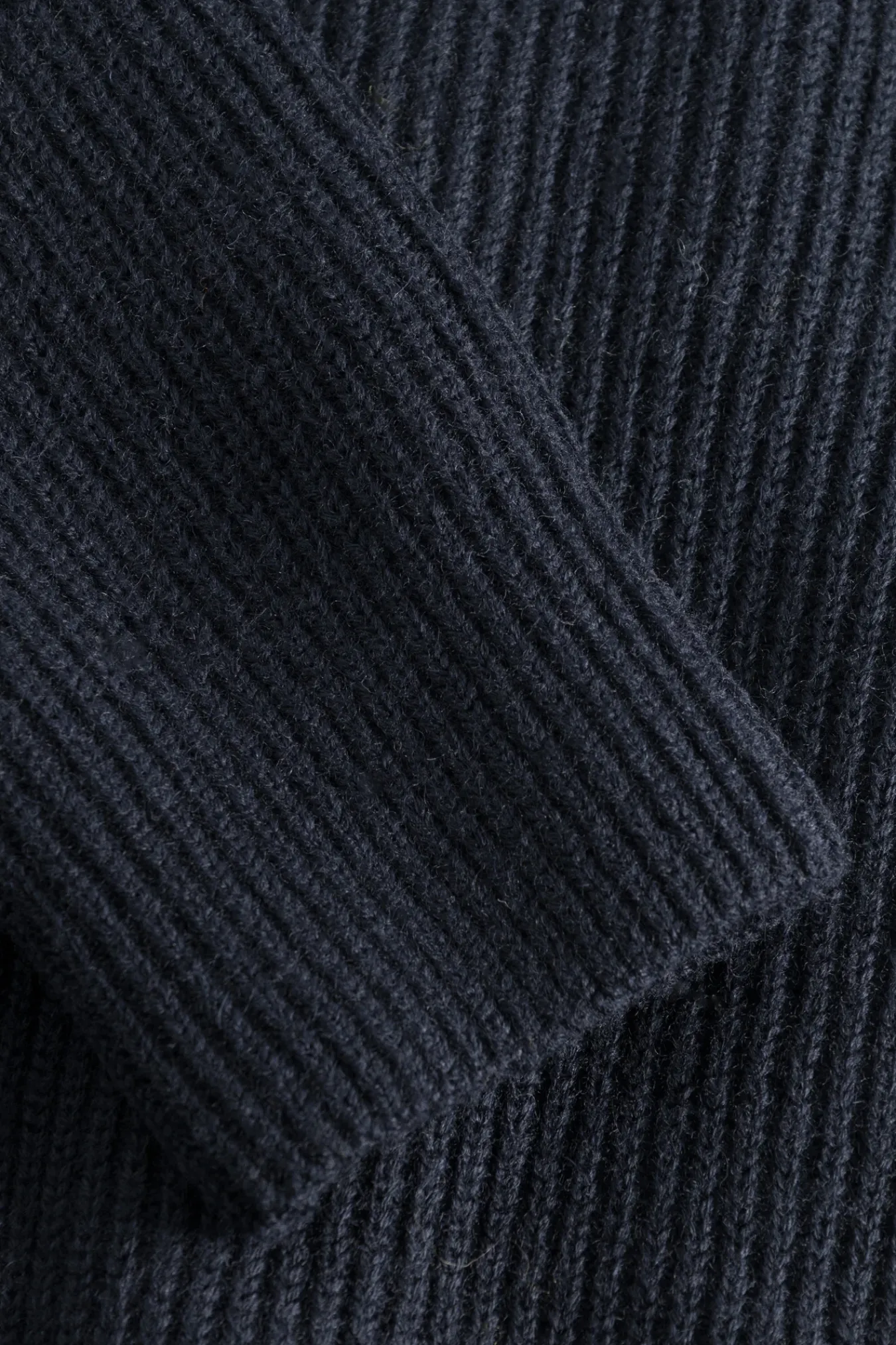 KNITWEAR^Norse Projects Loki Wool Cotton Rib Cardigan Dark Navy