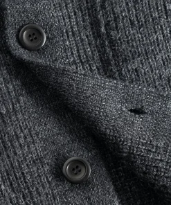 KNITWEAR^Norse Projects Loki Wool Cotton Rib Cardigan Dark Grey Melange