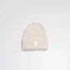 BEANIES^Norse Projects Merino Lambswool Rib N Logo Beanie Oatmeal