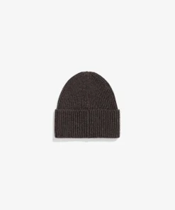 BEANIES^Norse Projects Merino Lambswool Rib N Logo Beanie Heathland Brown