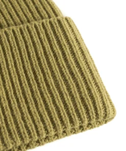 BEANIES^Norse Projects Merino Lambswool Rib N Logo Beanie Sitka Green