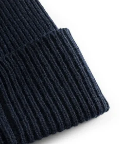 BEANIES^Norse Projects Merino Lambswool Rib N Logo Beanie Dark Navy