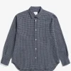SHIRTING^Norse Projects Mo Check Oversized Shirt Dark Navy