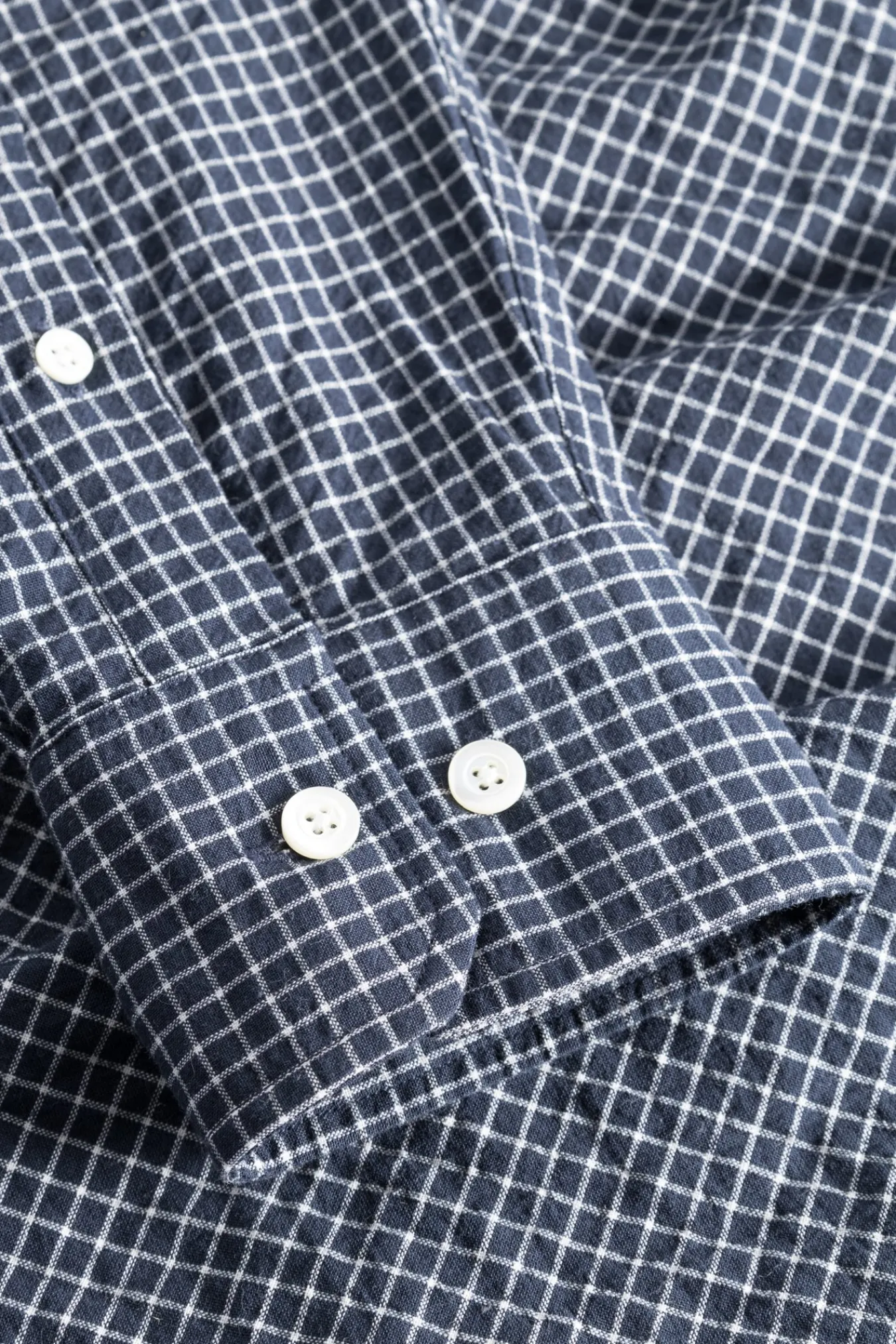 SHIRTING^Norse Projects Mo Check Oversized Shirt Dark Navy