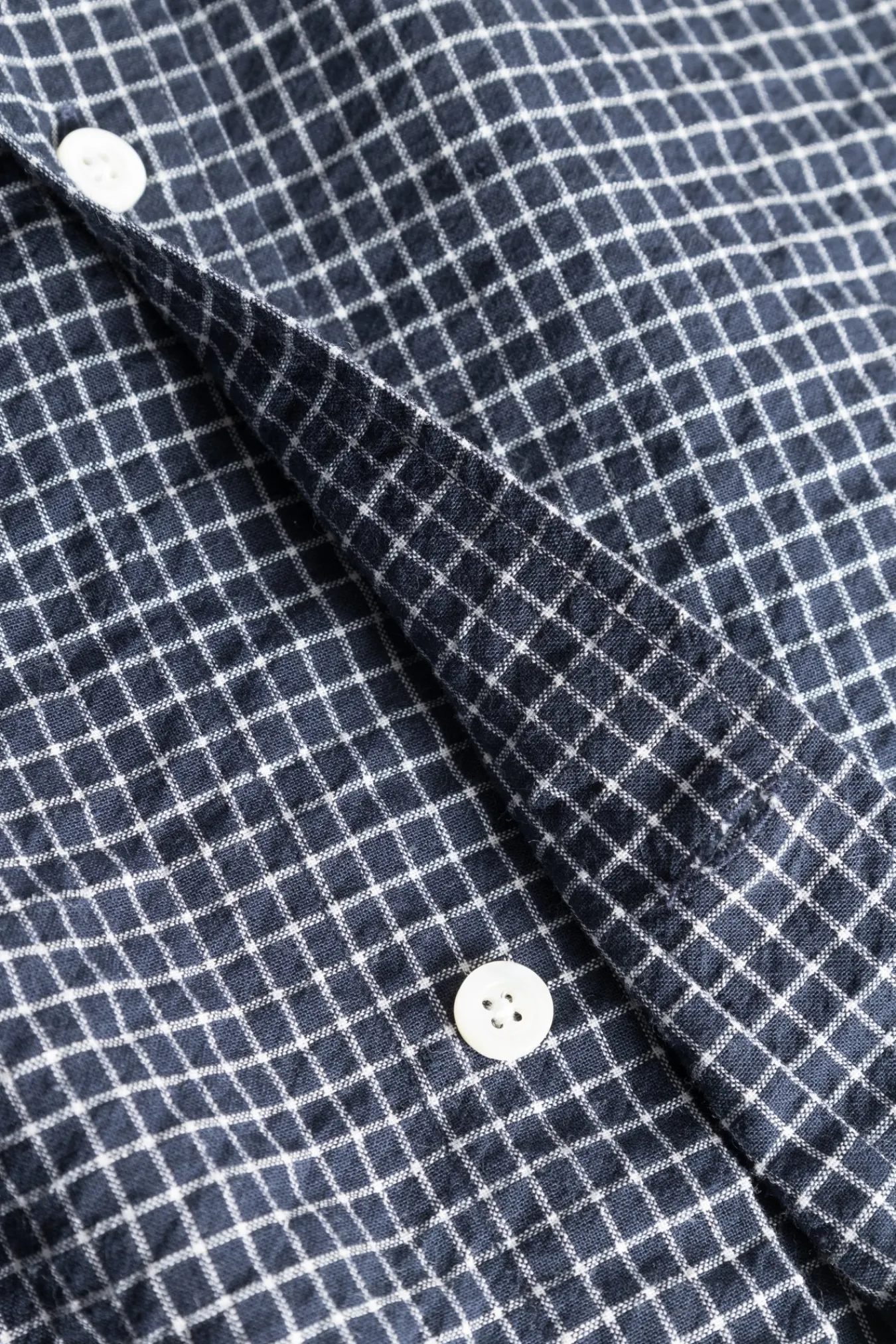 SHIRTING^Norse Projects Mo Check Oversized Shirt Dark Navy