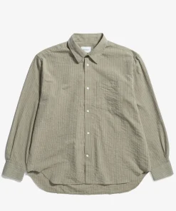 SHIRTING^Norse Projects Mo Oversized Striped Shirt Clay