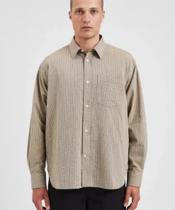 SHIRTING^Norse Projects Mo Oversized Striped Shirt Clay