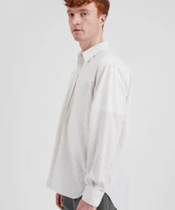SHIRTING^Norse Projects Mo Oversized Striped Shirt Ecru