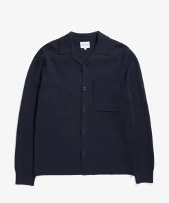 KNITWEAR^Norse Projects Nicolai Merino Cotton Milano Jacket Dark Navy
