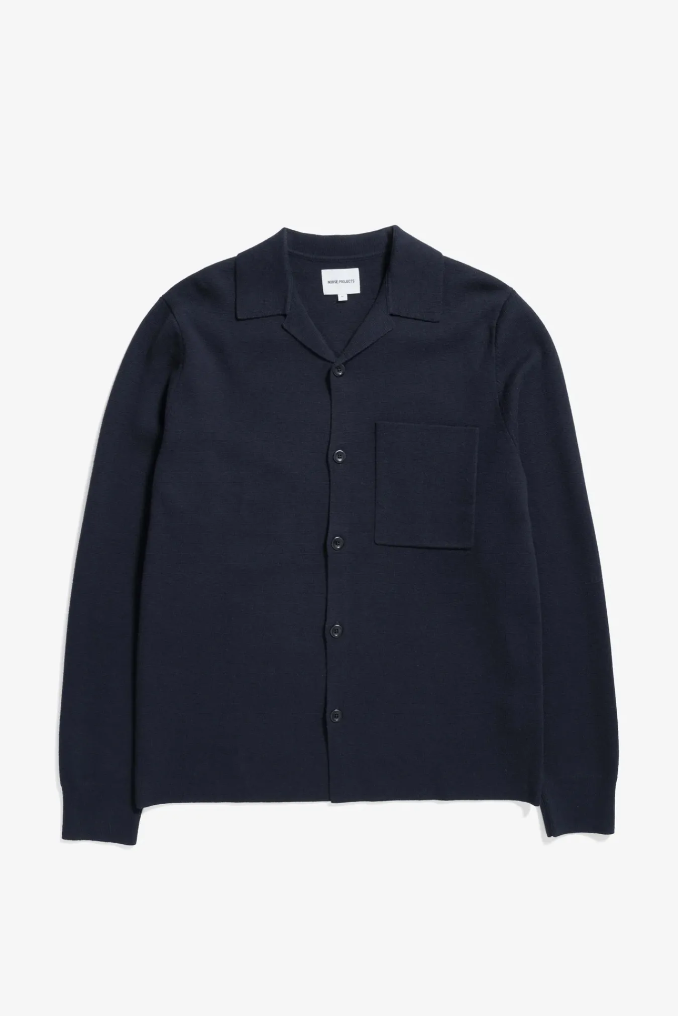 KNITWEAR^Norse Projects Nicolai Merino Cotton Milano Jacket Dark Navy
