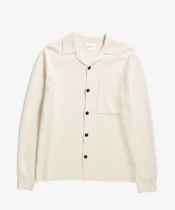 KNITWEAR^Norse Projects Nicolai Merino Cotton Milano Jacket Enamel White