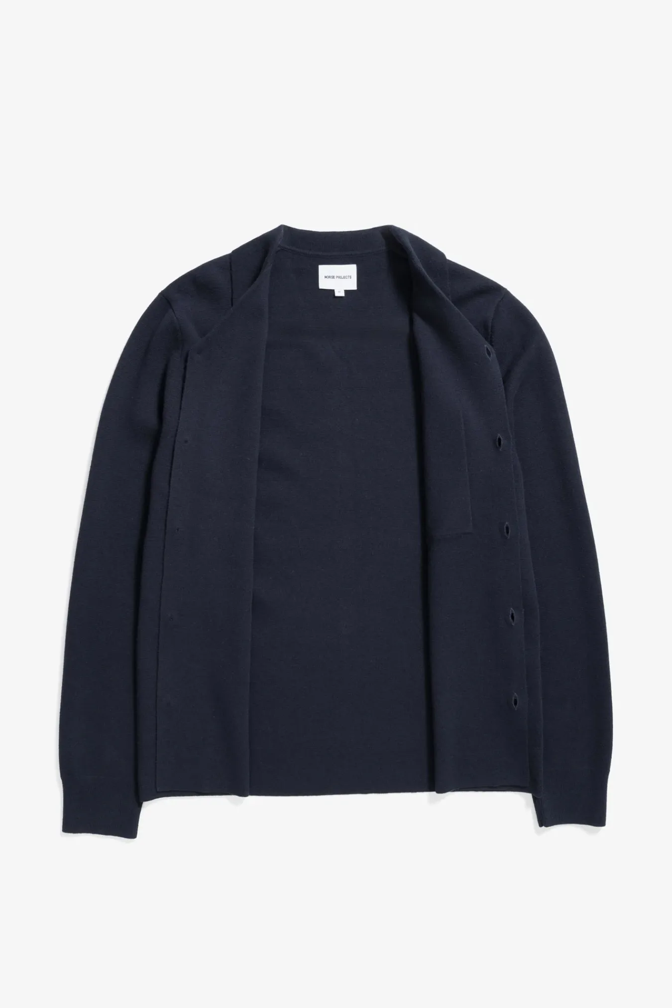 KNITWEAR^Norse Projects Nicolai Merino Cotton Milano Jacket Dark Navy