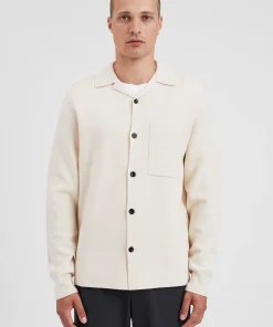 KNITWEAR^Norse Projects Nicolai Merino Cotton Milano Jacket Enamel White