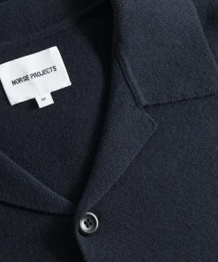 KNITWEAR^Norse Projects Nicolai Merino Cotton Milano Jacket Dark Navy