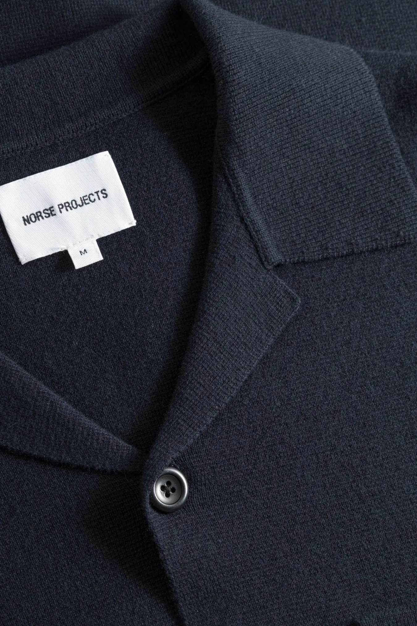 KNITWEAR^Norse Projects Nicolai Merino Cotton Milano Jacket Dark Navy