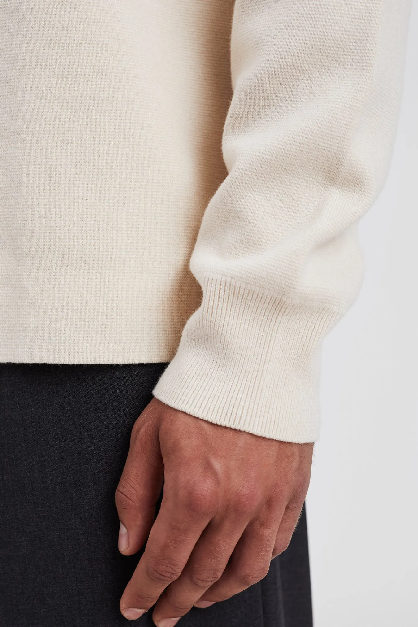 KNITWEAR^Norse Projects Nicolai Merino Cotton Milano Jacket Enamel White