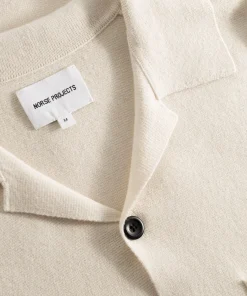 KNITWEAR^Norse Projects Nicolai Merino Cotton Milano Jacket Enamel White