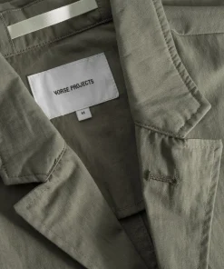 OVERSHIRTS | OUTERWEAR^Norse Projects Nilas Fine Broken Twill Work Jacket Sediment Green