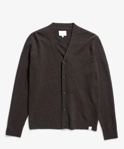 KNITWEAR^Norse Projects Norse Standard Merino Lambswool Cardigan Heathland Brown