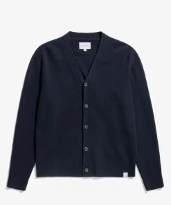 KNITWEAR^Norse Projects Norse Standard Merino Lambswool Cardigan Dark Navy