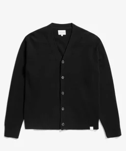 KNITWEAR^Norse Projects Norse Standard Merino Lambswool Cardigan Black