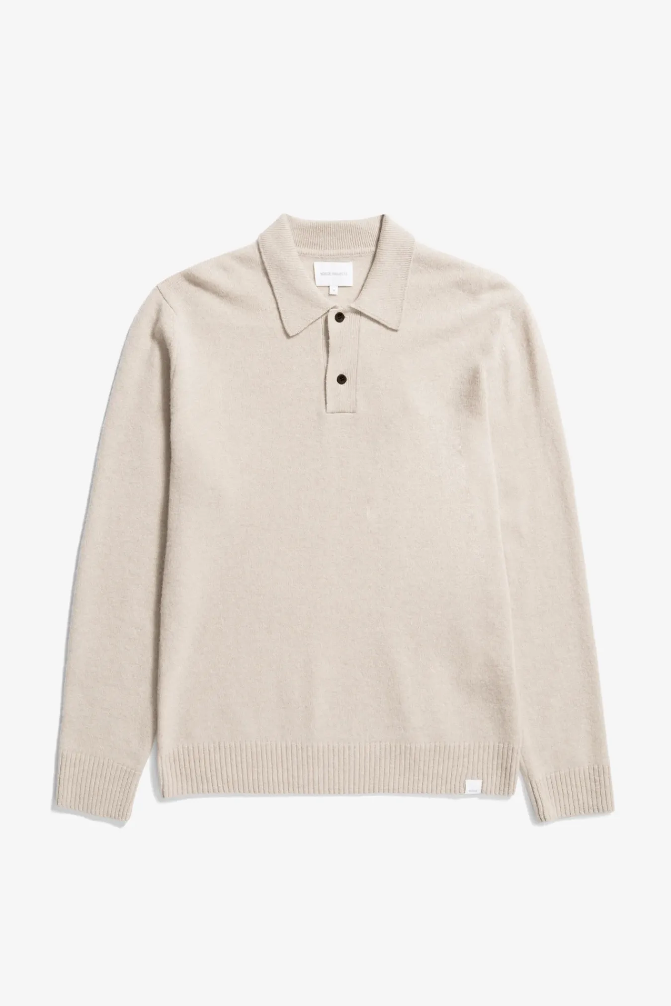 KNITWEAR^Norse Projects Norse Standard Merino Lambswool Polo Oatmeal