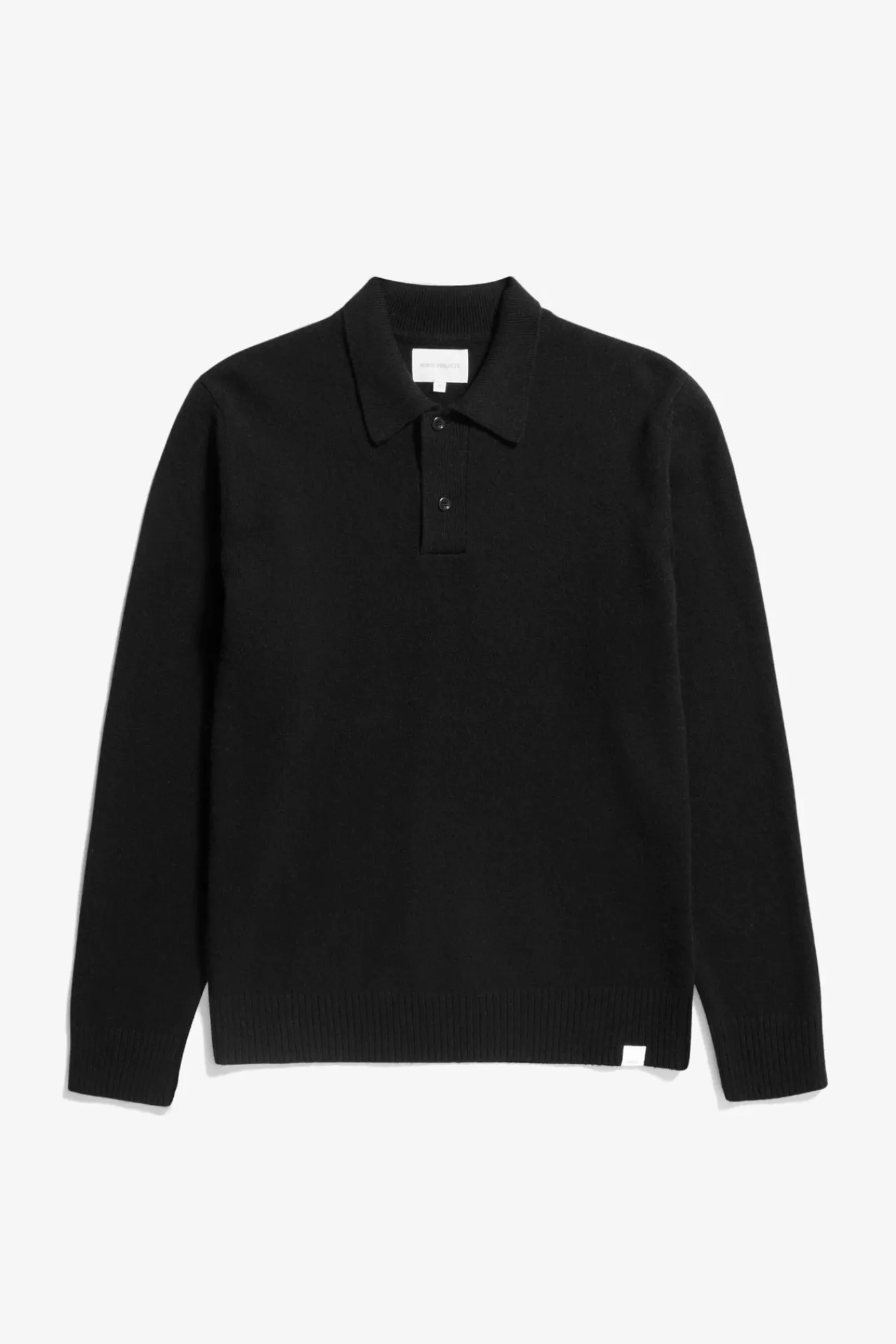 KNITWEAR^Norse Projects Norse Standard Merino Lambswool Polo Black