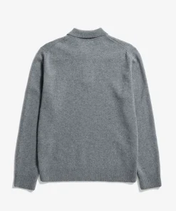 KNITWEAR^Norse Projects Norse Standard Merino Lambswool Polo Grey Melange