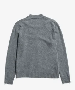 KNITWEAR^Norse Projects Norse Standard Merino Lambswool Cardigan Grey Melange