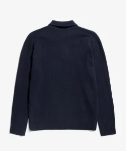 KNITWEAR^Norse Projects Norse Standard Merino Lambswool Polo Dark Navy