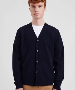 KNITWEAR^Norse Projects Norse Standard Merino Lambswool Cardigan Dark Navy