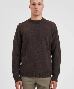 KNITWEAR^Norse Projects Norse Standard Merino Lambswool Sweater Heathland Brown