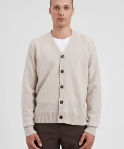 KNITWEAR^Norse Projects Norse Standard Merino Lambswool Cardigan Oatmeal