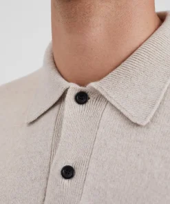 KNITWEAR^Norse Projects Norse Standard Merino Lambswool Polo Oatmeal