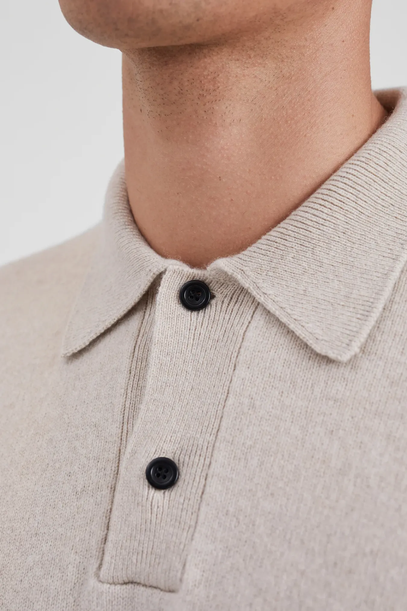 KNITWEAR^Norse Projects Norse Standard Merino Lambswool Polo Oatmeal