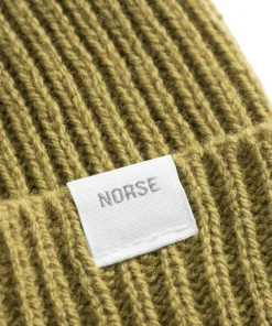 BEANIES^Norse Projects Norse Standard Merino Lambswool Beanie Sitka Green