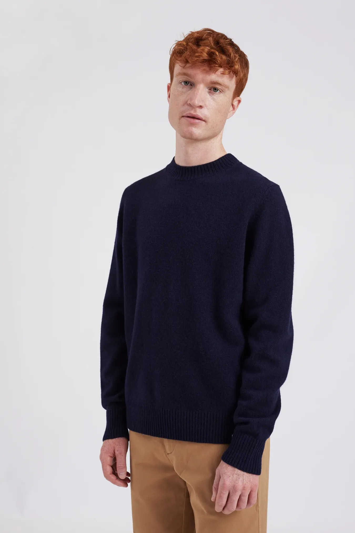 KNITWEAR^Norse Projects Norse Standard Merino Lambswool Sweater Dark Navy