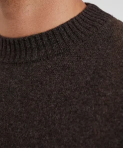 KNITWEAR^Norse Projects Norse Standard Merino Lambswool Sweater Heathland Brown