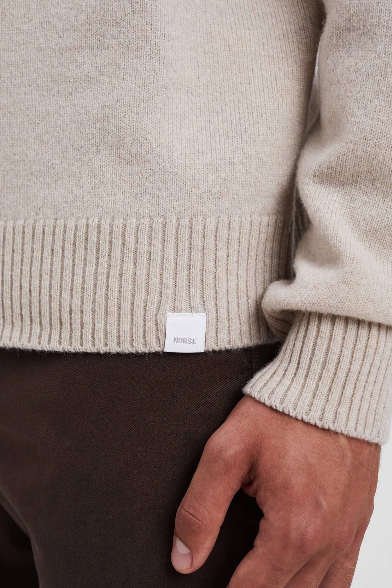 KNITWEAR^Norse Projects Norse Standard Merino Lambswool Sweater Oatmeal
