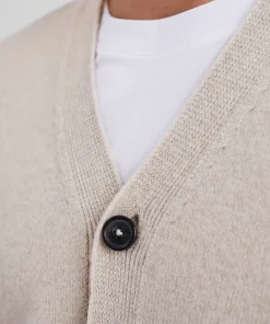 KNITWEAR^Norse Projects Norse Standard Merino Lambswool Cardigan Oatmeal