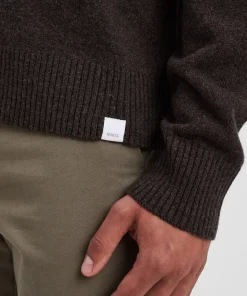 KNITWEAR^Norse Projects Norse Standard Merino Lambswool Cardigan Heathland Brown