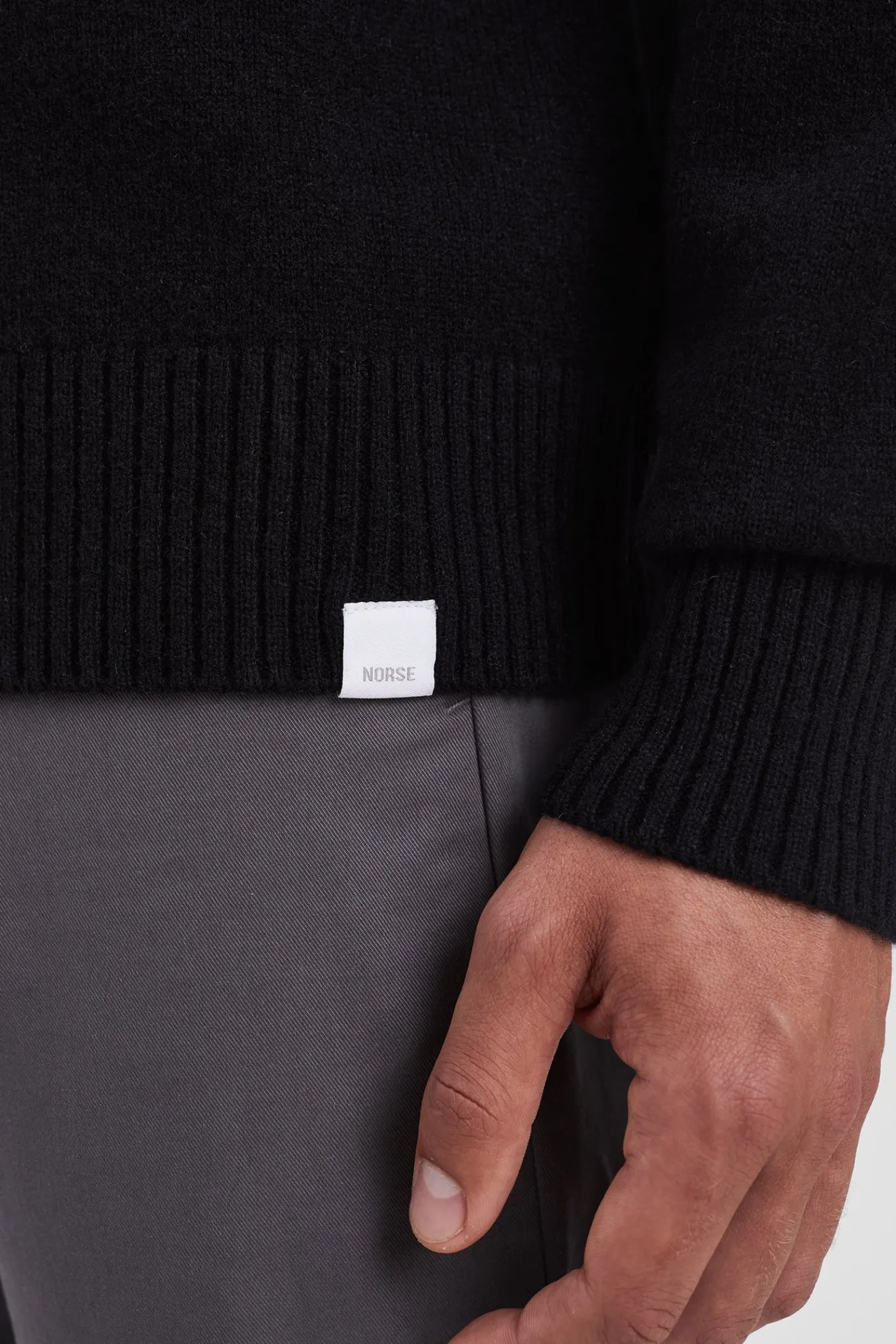 KNITWEAR^Norse Projects Norse Standard Merino Lambswool Sweater Black