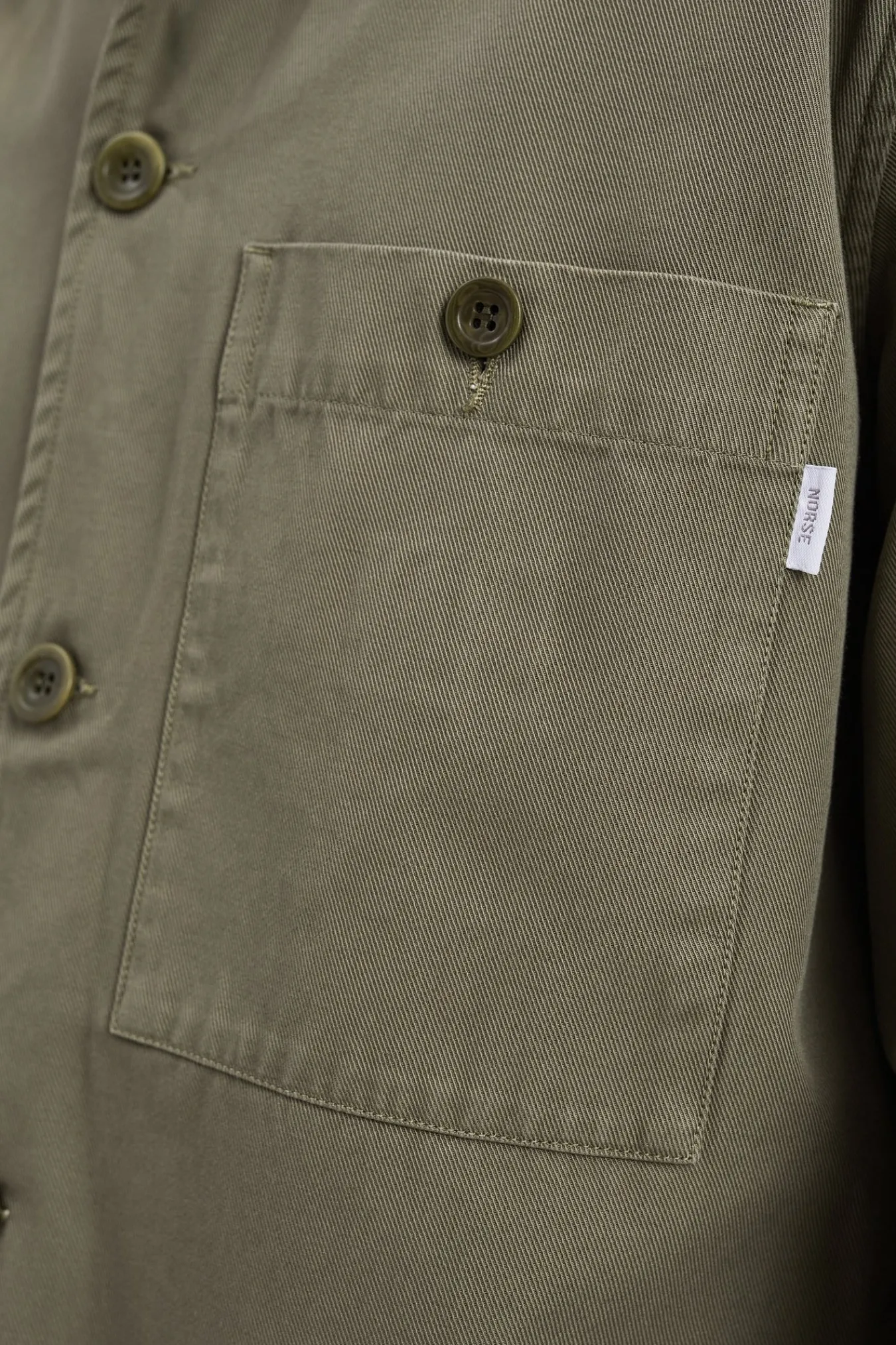 OVERSHIRTS^Norse Projects Norse Standard Twill Overshirt Sediment Green