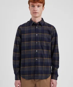 SHIRTING^Norse Projects Osvald Flannel Check Shirt Dark Navy