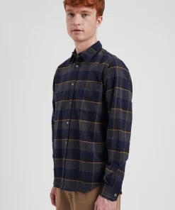 SHIRTING^Norse Projects Osvald Flannel Check Shirt Dark Navy